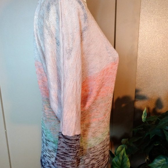 American Rag Earth Tone Scoop Neck Tee Shirt Size Medium - Picture 4 of 8